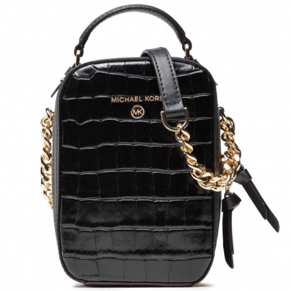Michael Michael Kors Crossbody Small Handbag Black Genuine Leather Authentic New